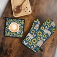 thumbnail image 5 of French Bulldog Sunflowers Floral Kitchen Oven Mitt and Pot Holder Sets 2 Pcs for Baking, Cooking and Grilling, Heat Resistant Up To 392 °F, 5 of 7