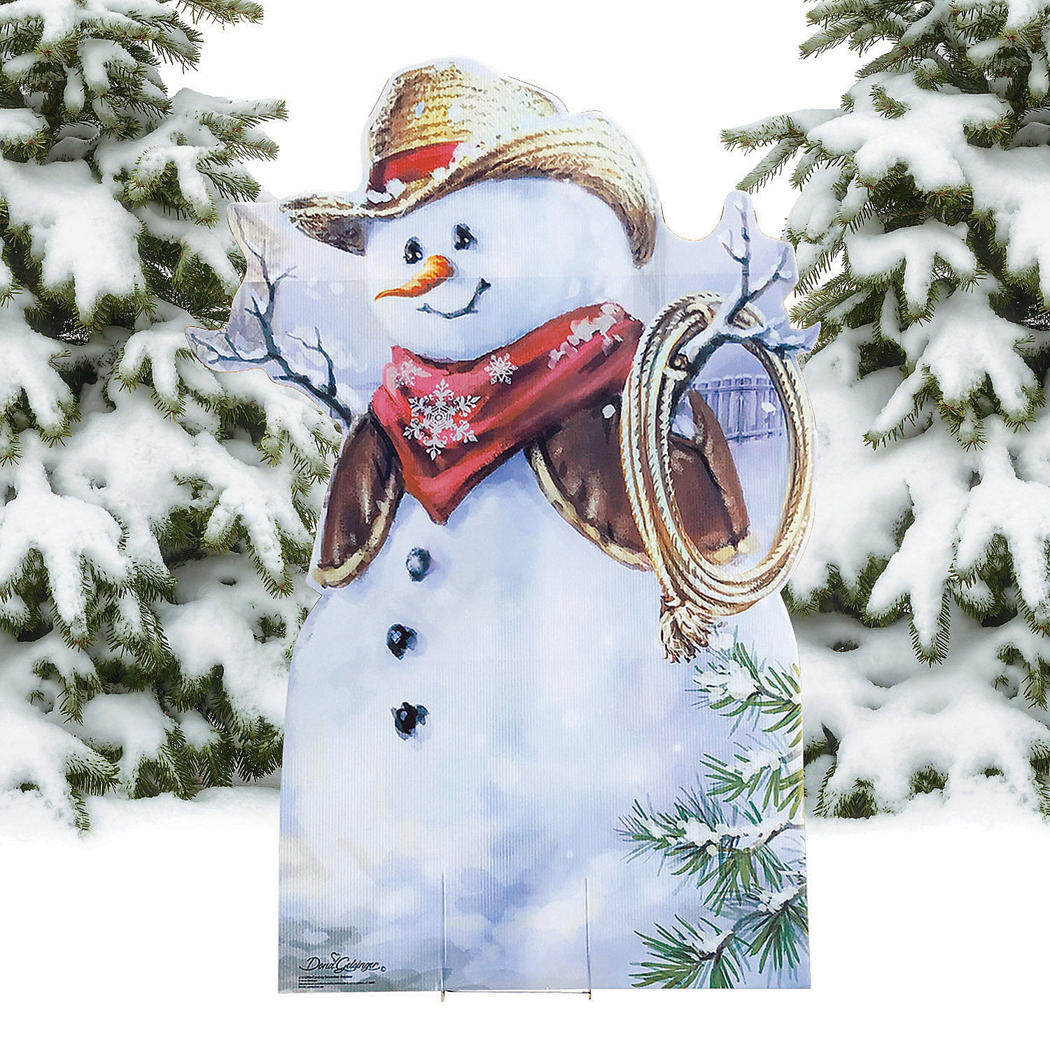 Little Cowboy Snowman Outdoor Sign Party Decor 1 Piece