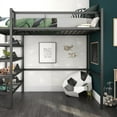 thumbnail image 4 of Mainstays Metal Storage Loft Bed with Book Case, Twin, Black, 4 of 9