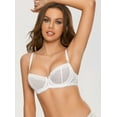 thumbnail image 3 of Women's Sexy Lace Bra Underwire Balconette Unlined Demi Sheer Plus Size Bralette, 3 of 4