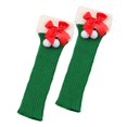 thumbnail image 3 of Knee Length Leg Warmers, Christmas Fleeced Bowknot White Cuff Leg Warmers Winter Knitted Boot Cuffs Footless Socks, 3 of 3