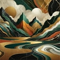 thumbnail image 6 of Ambesonne Mid Century Modern Duvet Cover Set, Groovy Mountains, Queen, Teal Pale Vermilion Pearl, 6 of 6