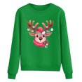 thumbnail image 4 of Chandail Imprimé Cerf Automne Hiver pour Femmes Manches Longues Col Rond Sans Capuche Mode de Noël, 4 of 4