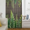 thumbnail image 5 of Spring Leaves Sheer Curtains 45 Inches Long, Pastoral Garden Botanical Brown Wooden Light Filering Curtains, Breathable Simi Curtain Privacy Drapes for Kitchen Bathroom Small Window Treatment, 5 of 9