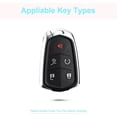 thumbnail image 3 of for Cadillac Key Fob Cover with Keychain, Blue Leather Rhinestone Key Case Protection Shell Compatible with Escalade CTS SRX XT5 ATS STS CT6 Bling Car Accessories, 3 of 5