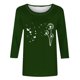 thumbnail image 4 of Tops de Cuello Redondo para las Mujeres Moda Impresa 3/4 Mangas Blusa Casual Top, Estante de Imitación, 4 of 5