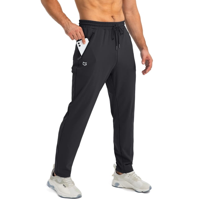Pantalón deportivo negro G Gradual para hombre con bolsillos con cierre, talla mediana