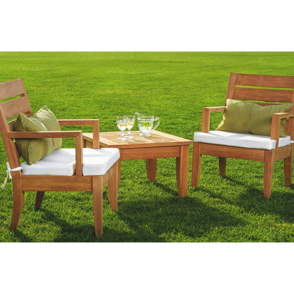 Teak Dining Set:2 Seater 3 pc Teak Dining Set:2 Atnas Captain / Arm Chairs & Side Table Outdoor Patio Grade-A Teak Wood WholesaleTeak #WMDSAT2