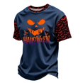 thumbnail image 6 of DORKASM Men Halloween Shirts Short Sleeve Pumpkin Loose T-Shirt Round Neck Ghost Graphic Spooky Fall Winter Tops Skeleton 2026 Comfy Shirts Navy L, 6 of 7