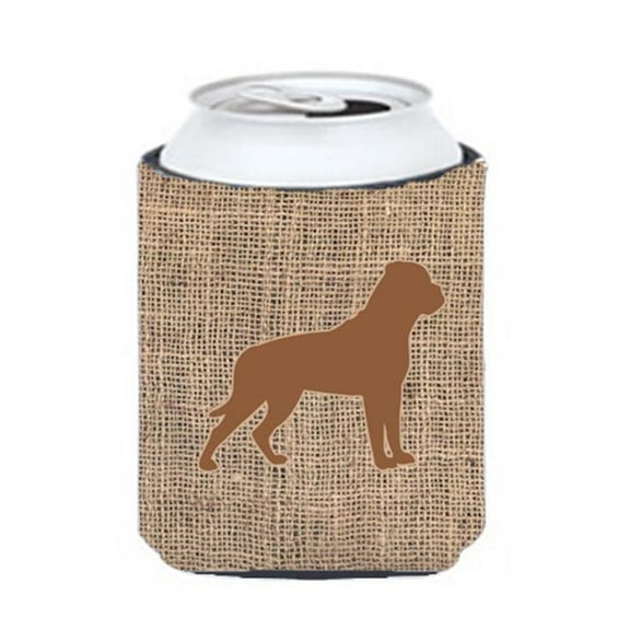 Rottweiler Burlap And Brown Can Or Bottle  Hugger