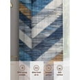 thumbnail image 6 of Abstract Art Sheer Curtains 63 Inches Long 2 Panels Blue White Gray Geometric Vintage Stripe Light Filtering Semi Sheer Window Curtains Drapes for Bedroom Living Room 52"x63", 6 of 7
