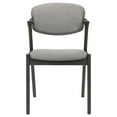 thumbnail image 4 of DPlus Upholstered Demi Arm Dining Side Chairs Brown Grey and Black (Set of 2), 4 of 6