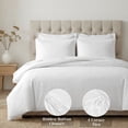 thumbnail image 3 of Superior Egyptian Cotton Embroidered 1200 TC Duvet Cover Set, Full/ Queen, White White, 3 of 5