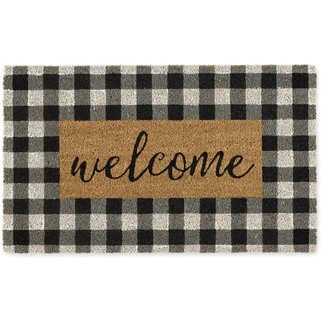 DII Tropical Welcome Doormat - 18"x30" Coconut Coir Fiber Indoor/Outdoor Mat