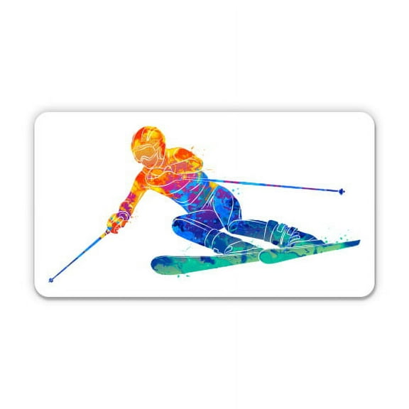 Skiing - 3" Vinyl Sticker - For Car Laptop I-Pad Phone Helmet Hard Hat - Waterproof Decal