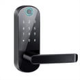 thumbnail image 1 of Cerradura de Puerta Inteligente con Huella Dactilar, Wifi, Tuya, Control Remoto por Aplicación, Sin Llave, Wifi, Pantalla Táctil Digital, NFC, IP67, Color Negro., 1 of 5