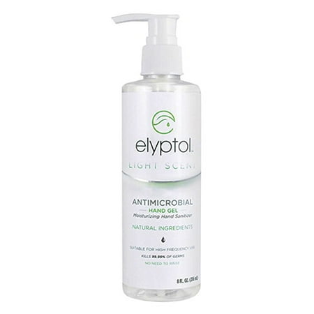 Antimicrobial Hand Sanitizer Elyptol Light Scent Antimicrobial Moisturizing Hand Sanitizer Gel With All Natural Ingredients, 8 Oz ()