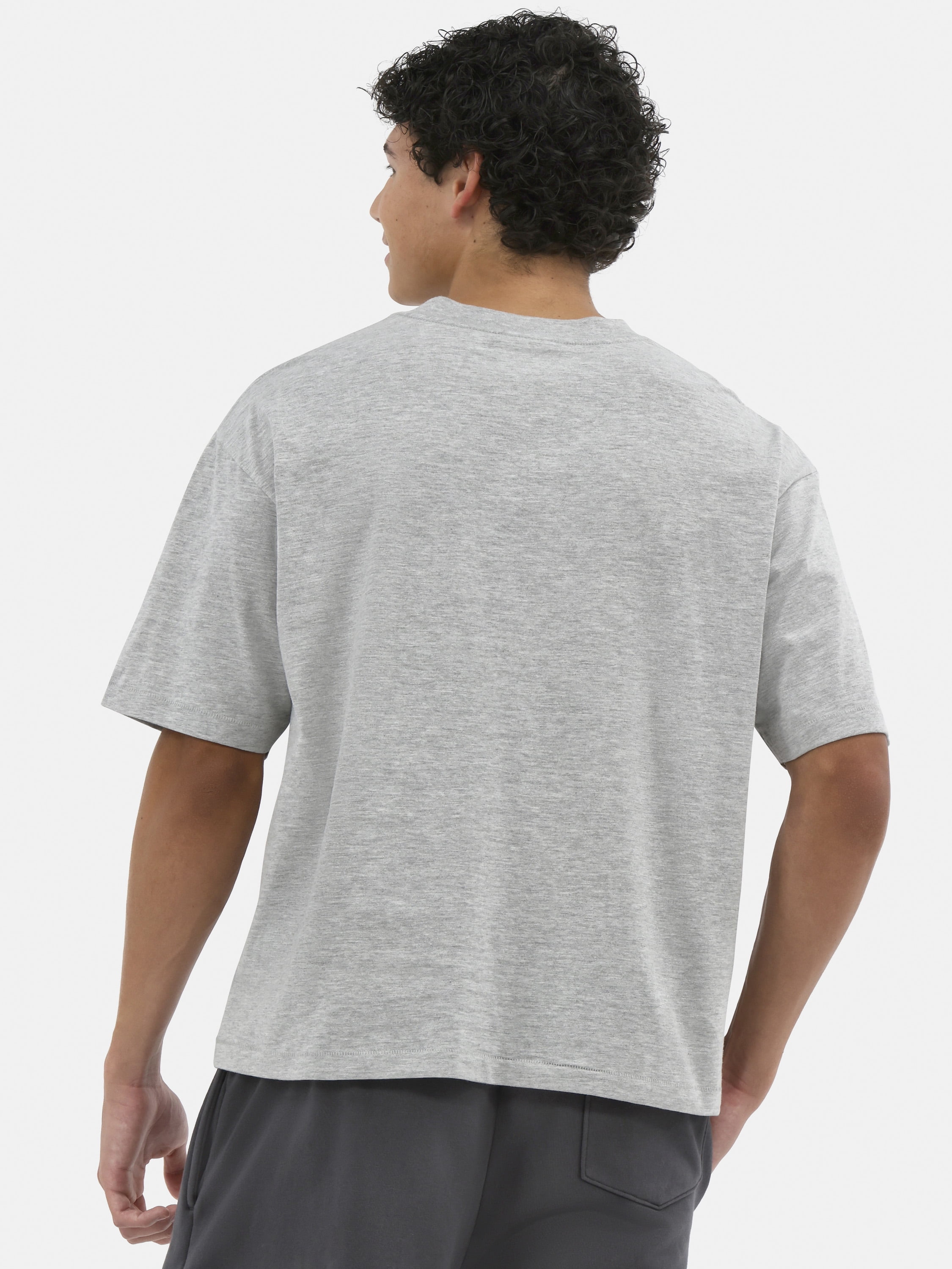 No Boundaries Cotton Oversized Cropped Tee with Short Sleeves, 2-Pack, Men's and Big Men's XS-5XL