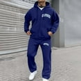thumbnail image 2 of BOOMNY Mens Sweatsuits Letter Graphic Hoodies Sweatpants 2Pcs Gym Sweat Suits Running Jogging Fall Winter Athletic Tracksuit Outfits, 2 of 5