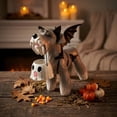 thumbnail image 2 of Halloween Bats Schnauzer Ghost Bucket, 10" Resin Schnauzer Bat Figurine with Ghost Bucket, Cute Spooky Statue for Home Mantel Shelf Halloween Decoration,1 PCS, 2 of 7