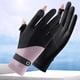 thumbnail image 3 of Guantes de nailon con protección solar y seda helada para mujer, guantes de pantalla táctil de dos dedos, guantes de conducción finos, transpirables y antidesgaste, 3 of 6