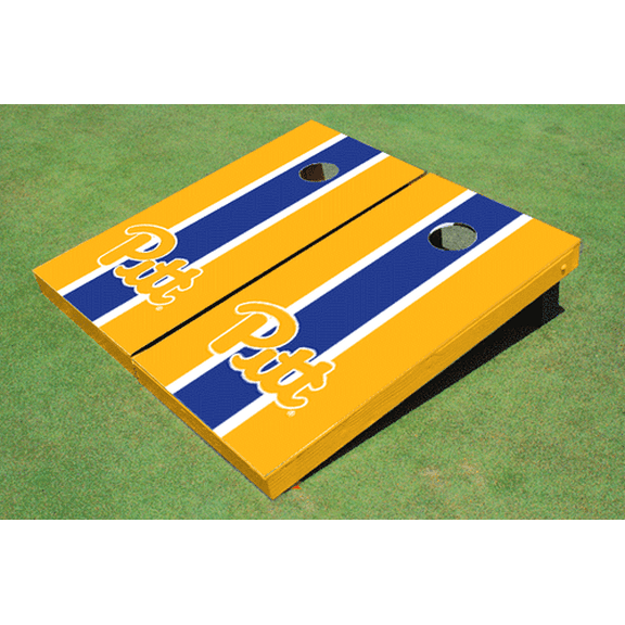 University of Pittsburgh Royal And Yellow Matching Long Stripe Cornhole Boards