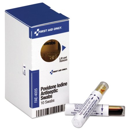 Povidone Iodine First Aid Antiseptic Swabs  0.01 Oz  10/box