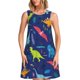 thumbnail image 1 of Fotbe Dinosaurs Vestido de Verano sin Mangas para Mujer – Vestido Midi Línea A, Estilo Camiseta Floral, Vestido Playero Casual y Fluido, 1 of 7
