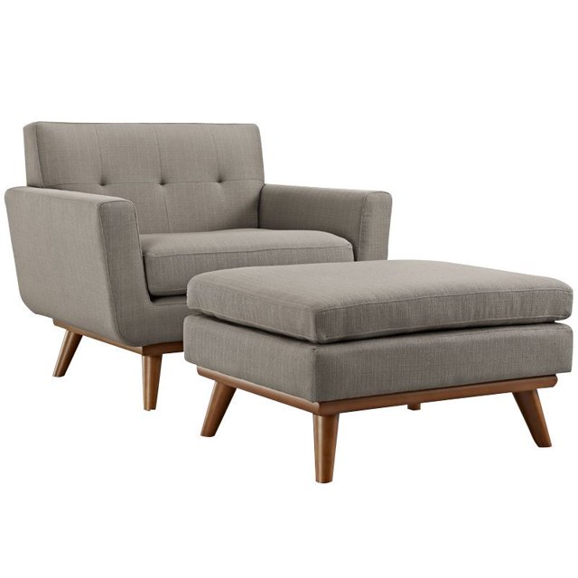 Hawthorne Collection Chaise d'Appoint avec Pouf en Granit