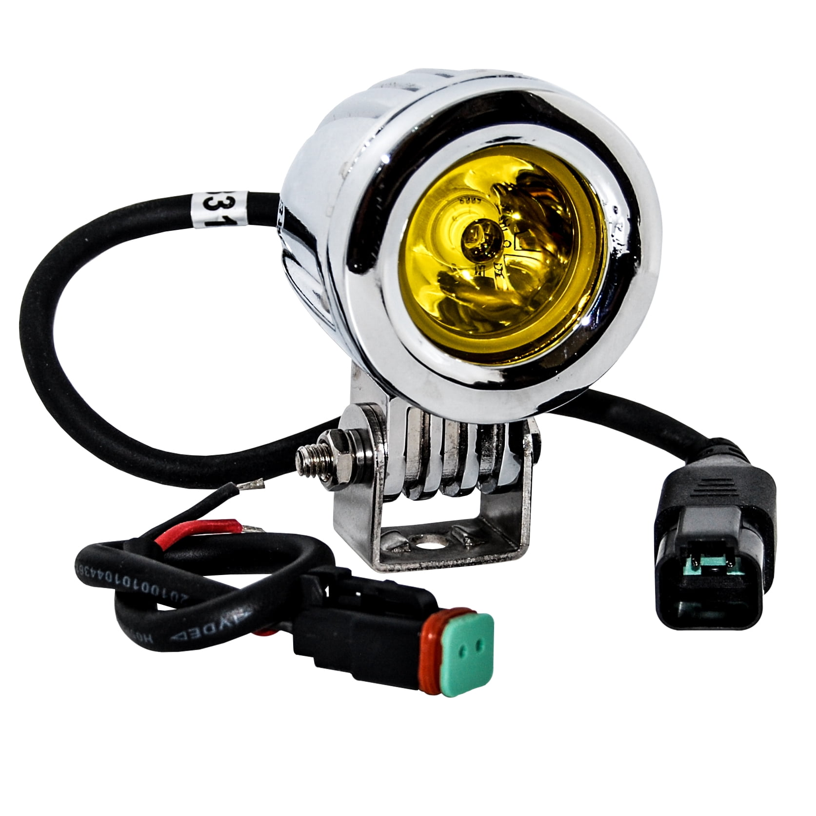 OZ-USA Amber LED Fog Lights Chrome Mini Trail Lights 20W Spot Beam for Motorcycle Off-Road Truck ATV UTV RV 12V