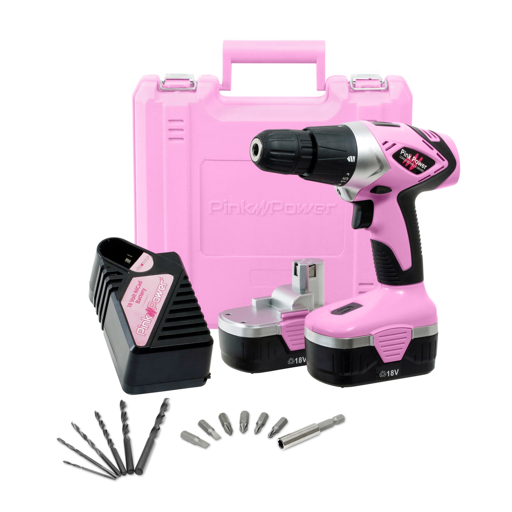 Pink Power PP182 18 Volt NiCad Drill Kit Replacement Battery Walmart