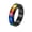 Black, variant on Pride Rainbow Spinner Ring for Women Men Stainless Steel Rotating Band Colorful Enamel LGBTQ Pride Statement Jewelry for Gift Friend Couple