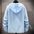 thumbnail image 3 of GUZOM Mens Lightweight Hooded Nylon Windbreaker Jacket Sun Protection Outdoor Hiking Travel Coat with Zippered Pockets Elastic Cuffs Blue,Size 3XL, 3 of 4