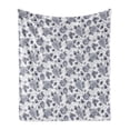 thumbnail image 1 of Grey Soft Flannel Fleece Blanket, Floral Patterns Victorian Inspired Roses with Dark Flowers in Monochrome Graphic Print, Cozy Plush for Indoor and Outdoor Use, 50" x 60", Grey White, by Ambesonne, 1 of 5