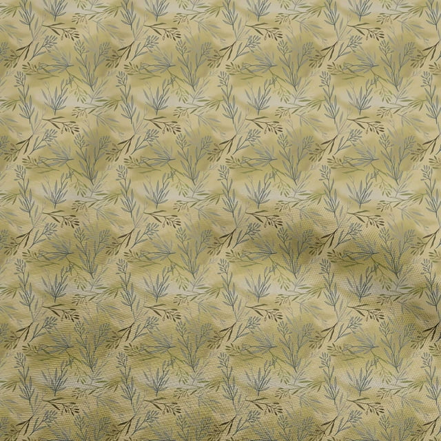 oneOone Tissu Polyester Spandex Jaune Feuilles Matériel de Robe Tissu Imprimé Tissu au Mètre 56 Pouces de Large-Aa