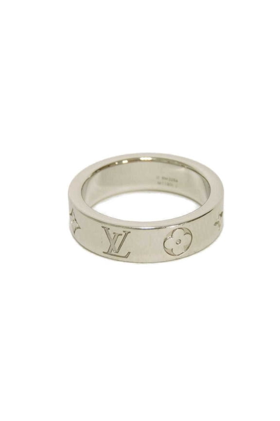 Pre-Owned Louis Vuitton LOUIS VUITTON Ring, LV Mosaic Thin Flower L, Size 21, Monogram Metal,...