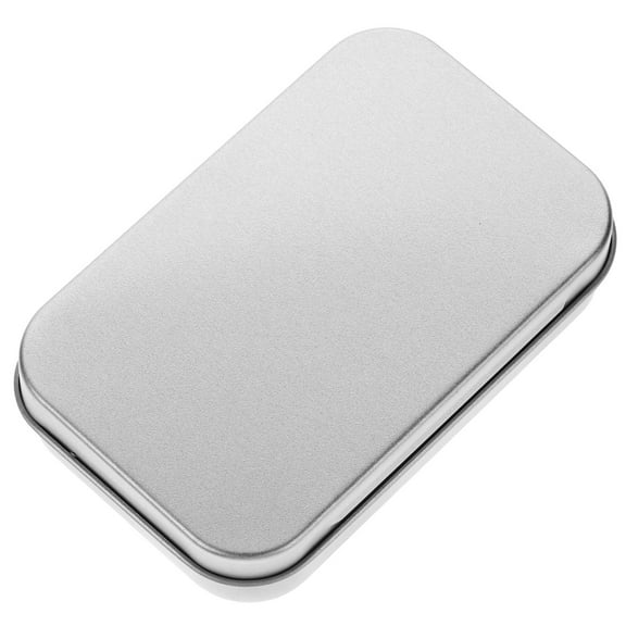 HEMOTON Silver Hinged Tin Box for Secure Storage Made from Tinplate Material 3.5 x 2.5 x 1 Inches