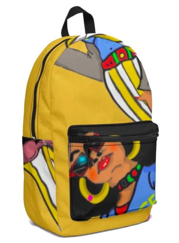 Helena Inc 17" x 12.5" Unisex Backpack, Peace Out, Art Design by Chuck Toms