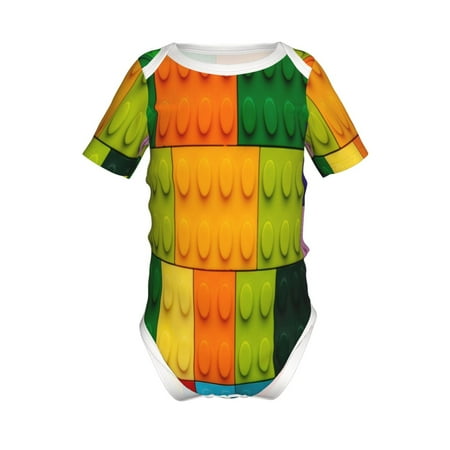 

Yiaed Colorful Building Blocks Print Infant Climbing Short Sleeve Onesie One-Piece Baby Bodysuit Clothes 0-12 Months -12 Months