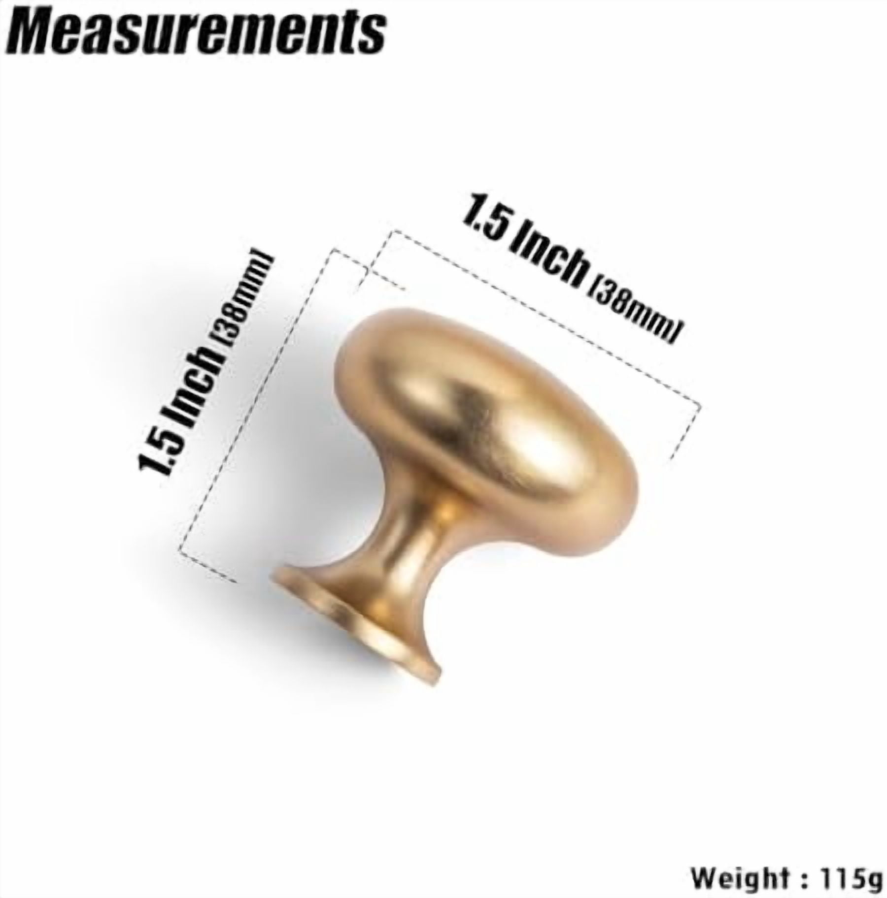 Champagne Bronze Zinc Alloy Cabinet Enlarged knob - Single Hole Center Affordable Luxury Cabinet Pull Hardware for Bedroom, Kitchen, 6 Pack