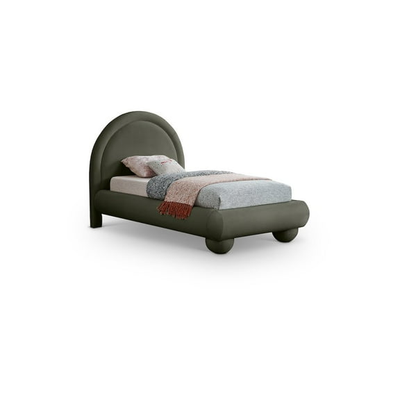 Meridian Furniture Madrid Green Velvet Twin Bed