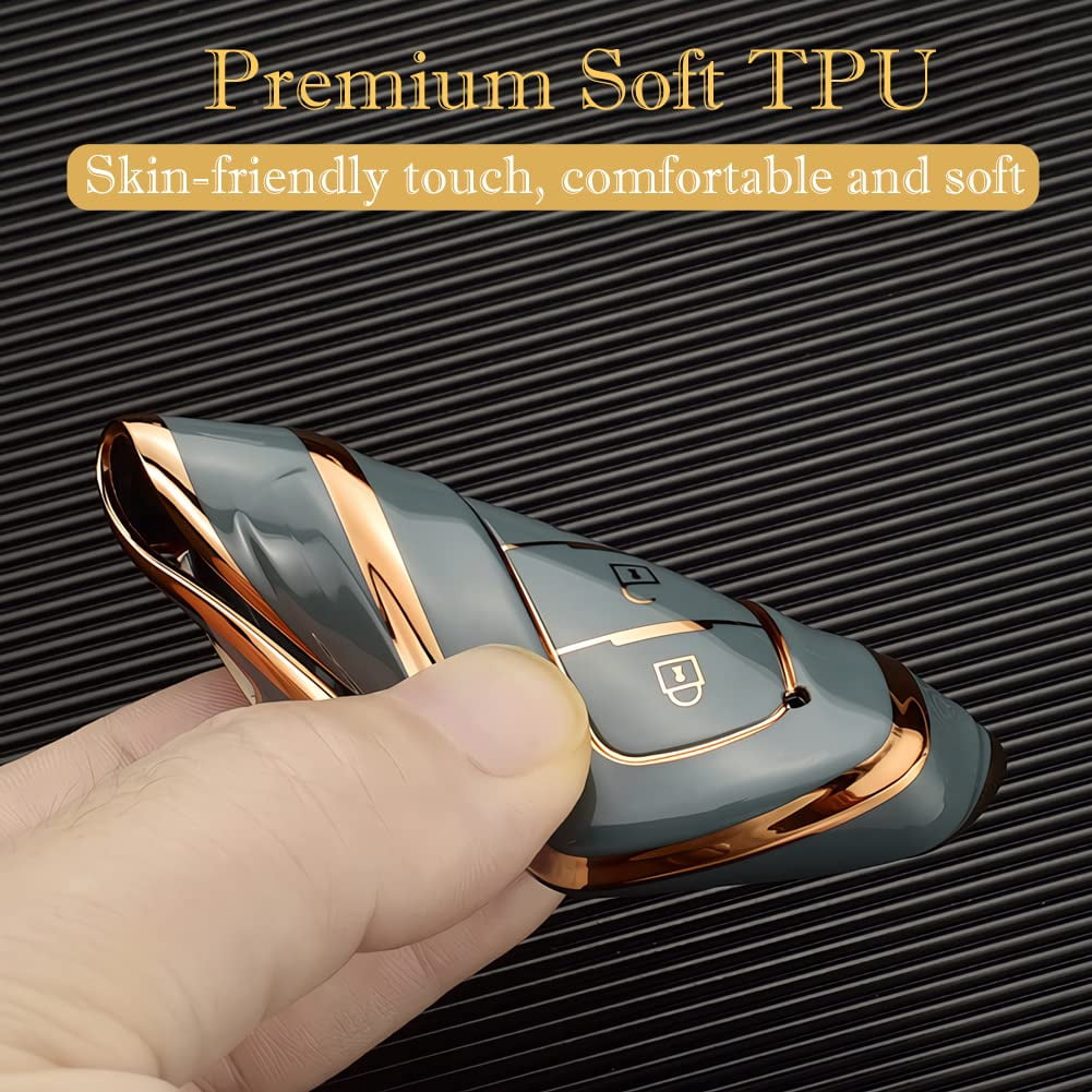 for Toyota Key Fob Cover, for Camry RAV4 Highlander Avalon C-HR Prius Corolla GT86 Key fob case Premium Soft TPU Full Cover Protection Smart Key Holder