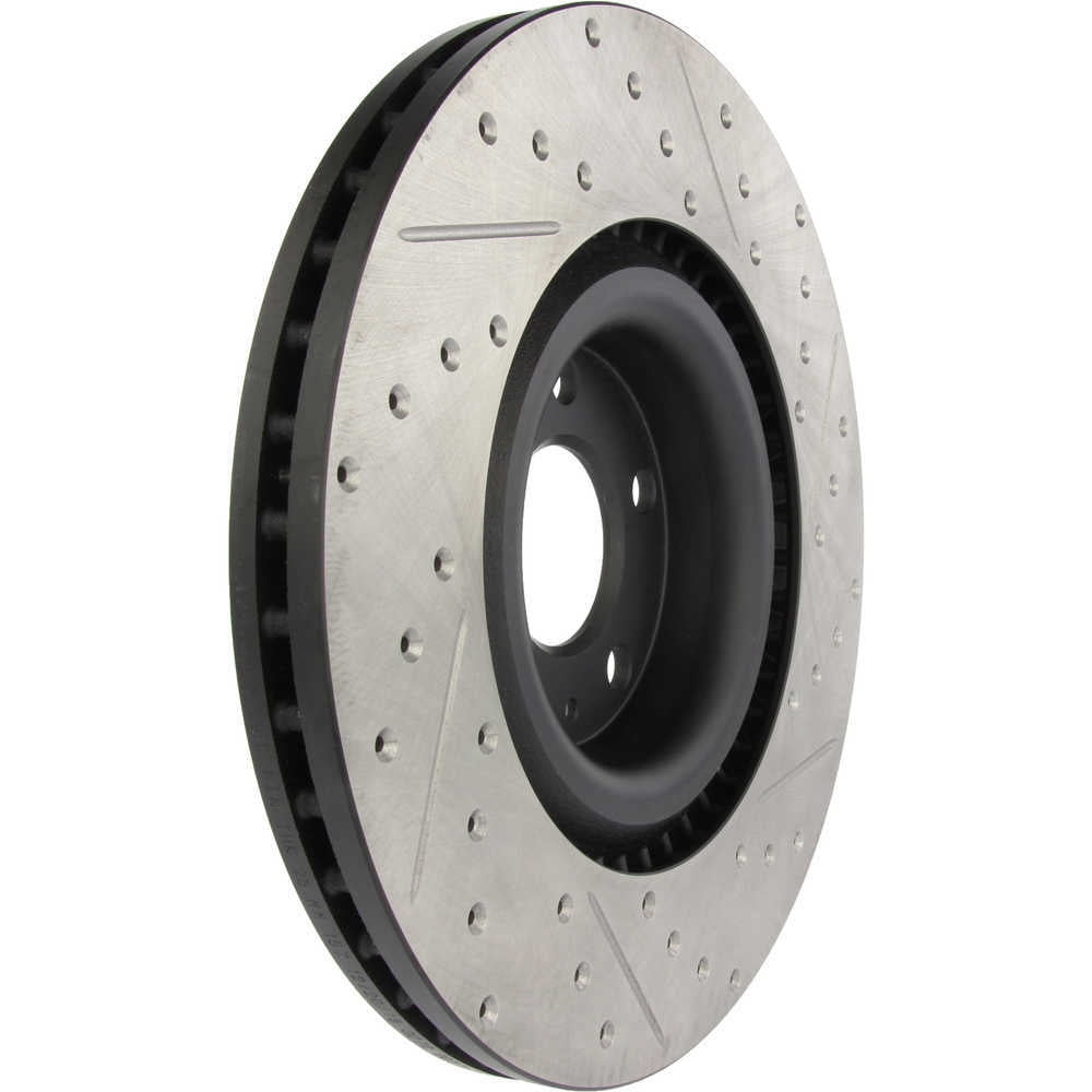 StopTech 127.33087R Sport Drilled & Slotted Brake Rotor; Front Right, European style brake pad