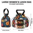 thumbnail image 5 of Pioneer Flower Floral Print Pattern Drawstring Lunch Bag Women - Drawstring Lunch Bag Insulated for Work Office - Stain-Resistant Large Lunchbags for Women with Multi-Pockets, 5 of 6