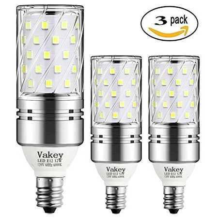 Vakey E12 LED Bulbs, 12W LED Candelabra Light Bulbs 100 Watt ... Vakey E12 LED Bulbs, 12W LED Candelabra Light Bulbs 100 Watt ...