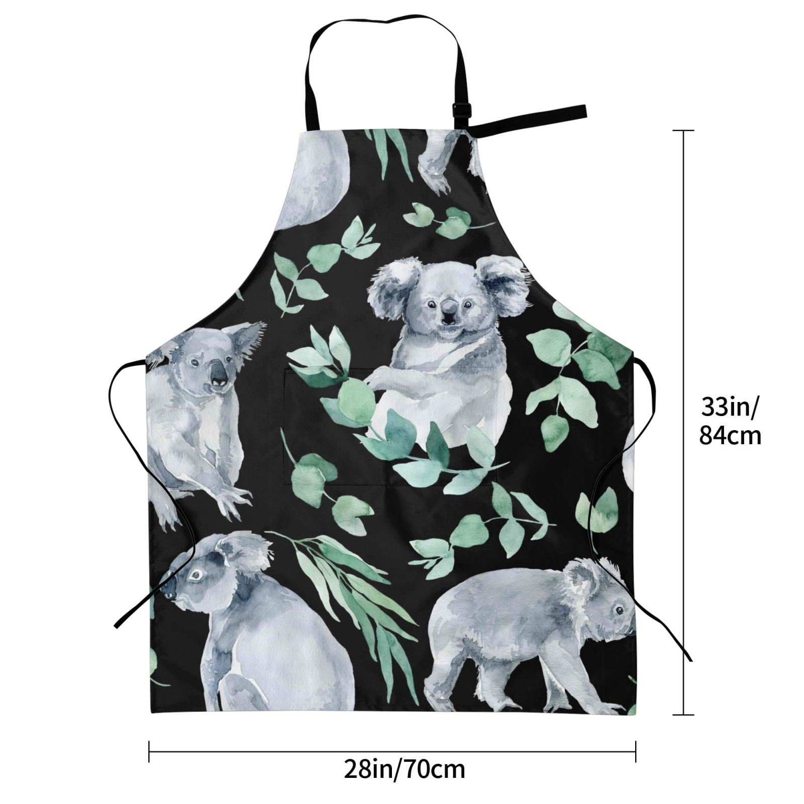 Kdxio Cartoon Koala Bear Apron with Pockets Adjustable Kitchen Aprons for Men Women Waterproof Aprons for Cooking,Drawing,Crafting, Baking Household Cleaning