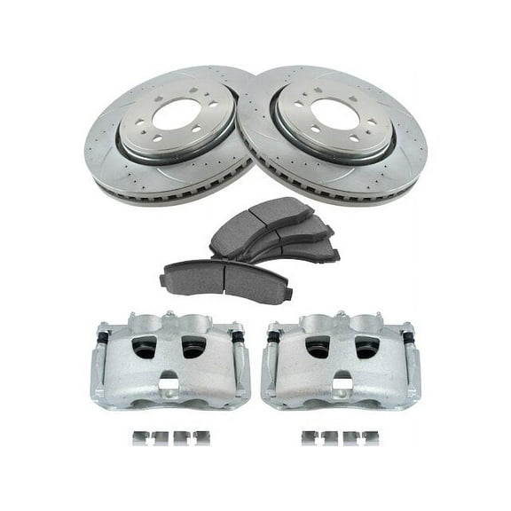 Front Brake Pad Rotor and Caliper Set - Compatible with 2012 - 2016 Ford F-150 2013 2014 2015