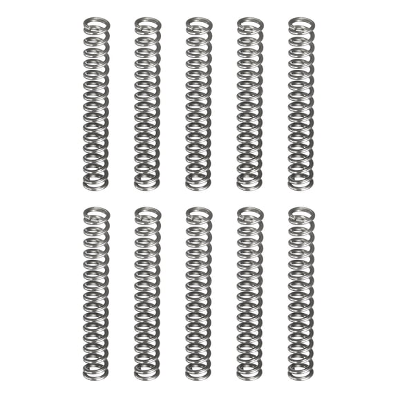 Uxcell 10 Pack Compression Spring, 3mm OD, 0.5mm Wire Size, 20mm Free Length, Spring Steel Construction Extended Mechanical Compression Springs for Shop and Home Repairs, Silver Tone