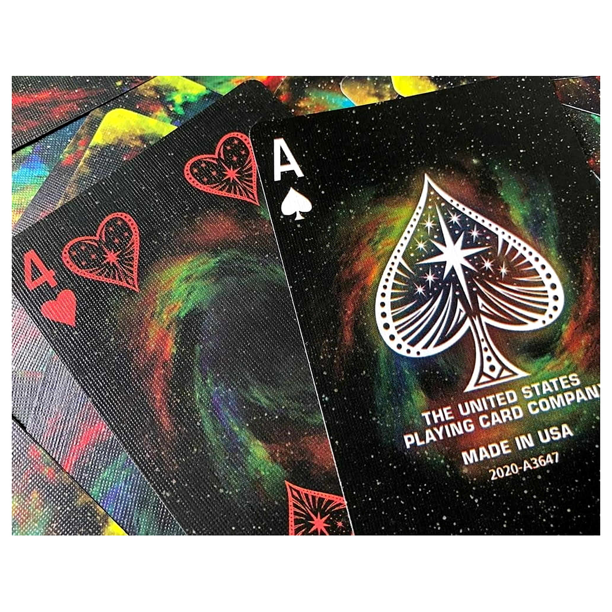 holographic foiled nebula playing cards Signature 1/4 (quarter) border Nebula Playing Cards Rare