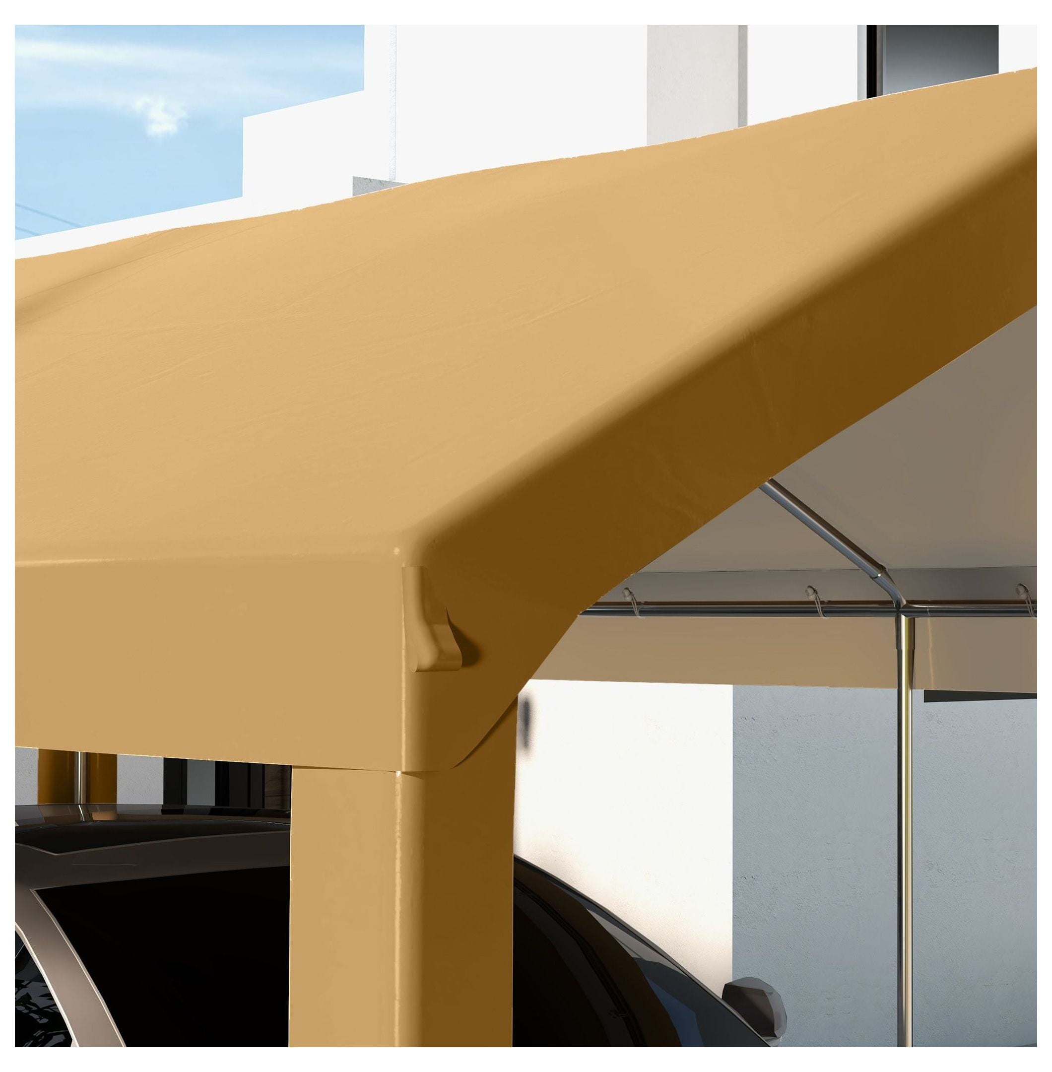 10x20ft Carport Roof Replacement Canopy, UV Resistant, Beige - Fits 84C-378V00 & 84C-206 Series